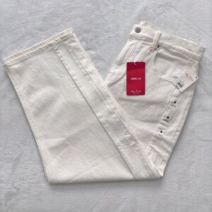 LUCKY BRAND Barrel Leg Ankle Mid Rise White Lies Wash Jean--NWT--14/32